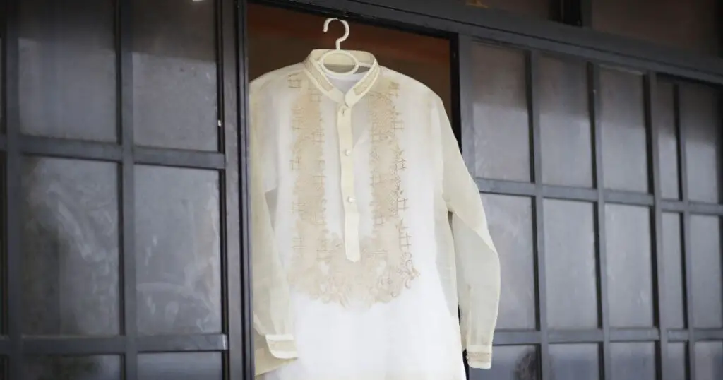 wedding dress barong tagalog hanging