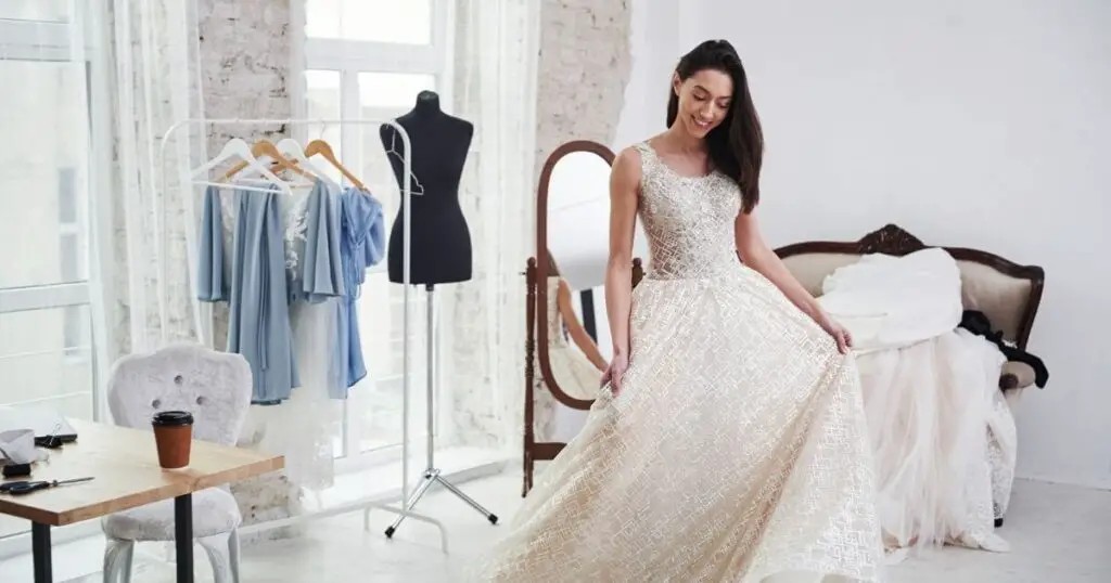 wedding dress code woman fitting