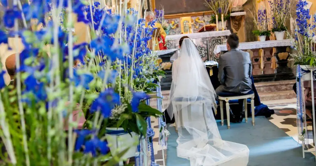 church wedding ceremony bride groom