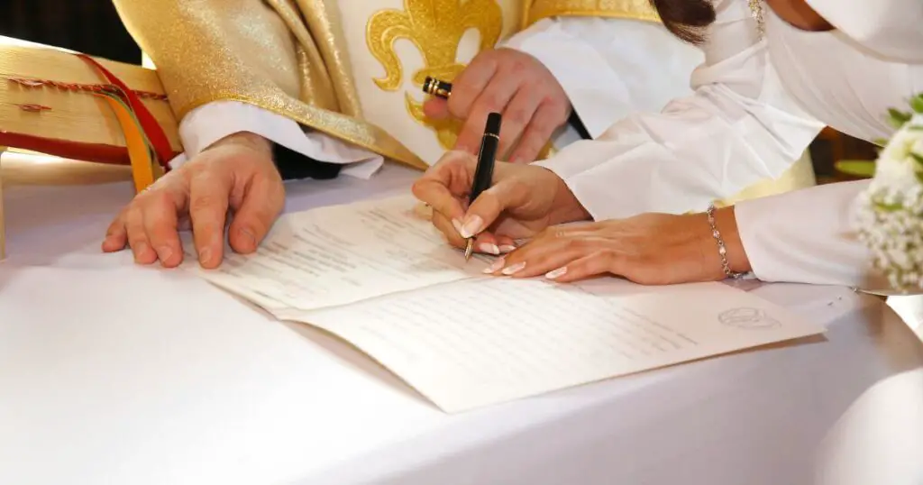 church wedding ceremony signing