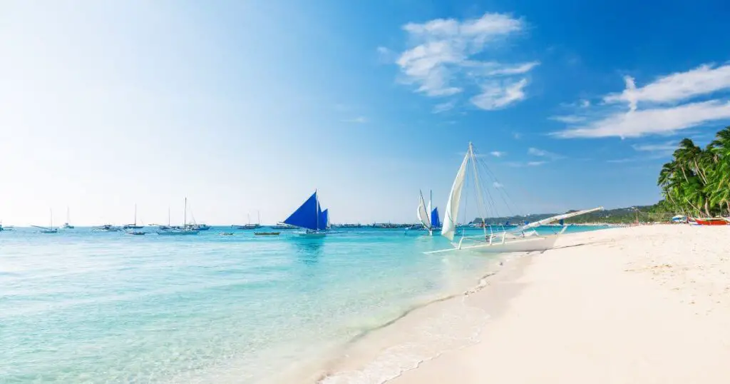 wedding venue boracay beach white sand boat