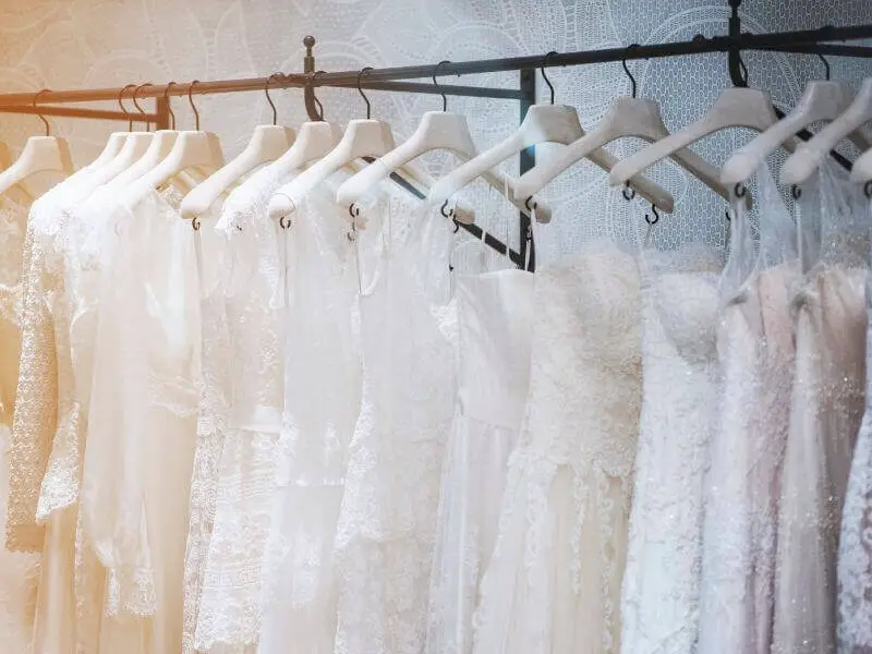 Wedding Dresses on hangers