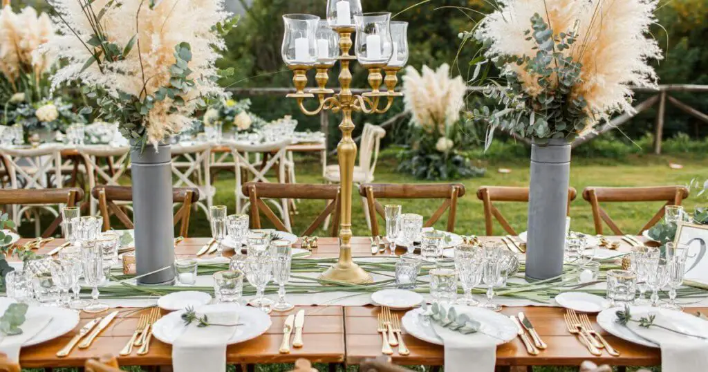garden wedding venue table
